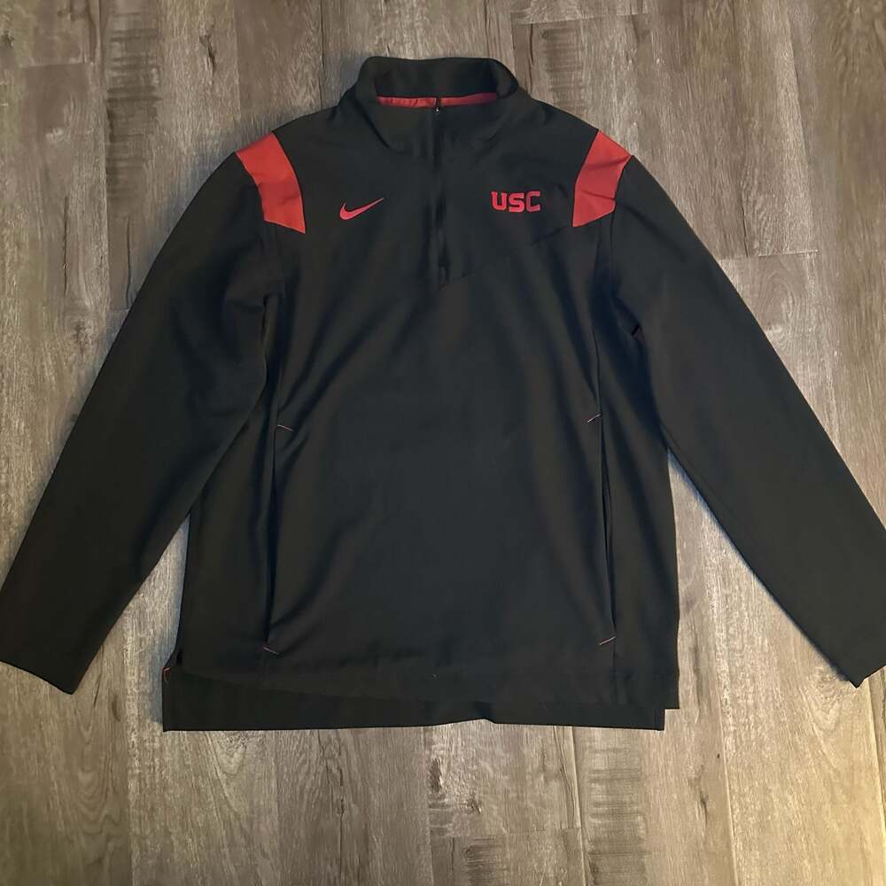 Nike USC Trojans Men's Jacket Windbreaker 1/4 Zip On Field Vented Size Large